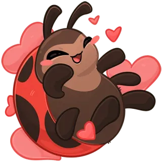 🥰 f4e6af01 божья коровка, мультик, милый, сердце, любовь, насекомое telegram sticker