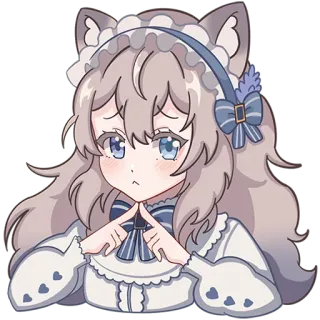 ☺️ dea1b7f6 Аниме девушка, Каваий, Милый, Кошачьи ушки, Мрачный telegram sticker