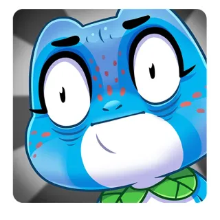 😐 6090a43b sticker, dier, blauw, cartoon, kikker telegram sticker