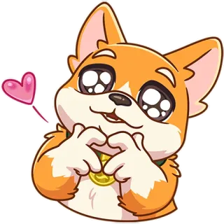 🥰 e53aaa07 schattig, hond, corgi, liefde, hart, dier telegram sticker