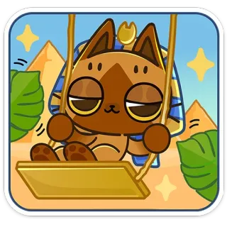 🫥 0b036170 แมว, ฟาโรห์, อียิปต์, สัตว์, การ์ตูน, ชิงช้า, น่ารัก, คาวาอิ telegram sticker