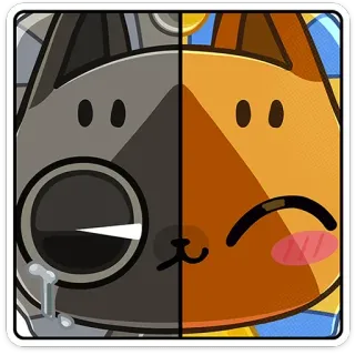 😉 f74ee492 แมว, เศร้า, มีความสุข, หุ่นยนต์, แยก, อารมณ์ telegram sticker