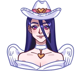 🤠 35d201bf anioł, kowbojka, western, postać, naklejka, skrzydła, kapelusz, portret telegram sticker