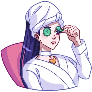 😷 e459deaa Spa, Relaks, Ogórek, Ręcznik, Uroda, Zabieg na twarz, Kreskówka telegram sticker