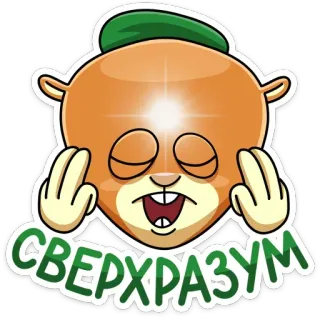 🤯 1f44e5c8 СВЕРХРАЗУМ dessin animé, animal, intelligence, super esprit, mème, russe, autocollant telegram sticker