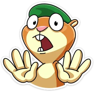 🙌 48f0b30c Dessin animé, Animal, Surpris, Choqué, Personnage, Marmotte telegram sticker