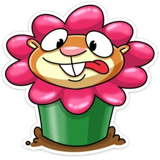 🌺 c5aafa6d fleur, dessin animé, animal, drôle, mignon, autocollant telegram sticker