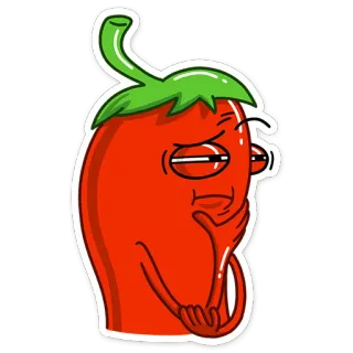 🤔 93457558 胡椒, チリ, 絵文字, 食べ物, 野菜, 漫画, ドヤ顔 telegram sticker