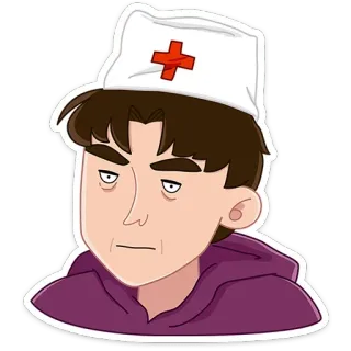 🧑‍⚕️ d584e218 verpleegkundige, medisch, cartoon, gezondheidszorg, beroep, ziekenhuis, dokter telegram sticker