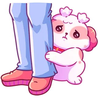 🥺 e1eae628 chó con, dễ thương, chó, buồn, hoạt hình, hồng, kawaii telegram sticker