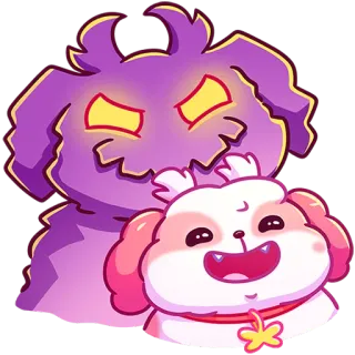 😈 e91ba1e6 chó, hoạt hình, dễ thương, quái vật, thú cưng, bóng telegram sticker