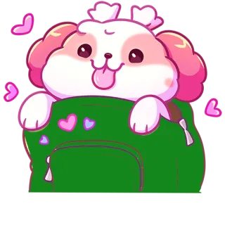 😛 25fb999e Hund, Welpe, süß, Herzen, Tier, kawaii, Cartoon telegram sticker
