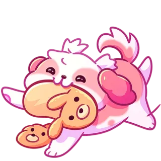 😌 4832c568 Hund, Welpe, süß, Cartoon, Tier, verspielt, Aufkleber telegram sticker