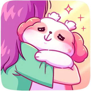 🤗 7b198c12 Cartoon, Hund, Umarmung, Freundschaft, Liebe, Welpe, Kawaii telegram sticker