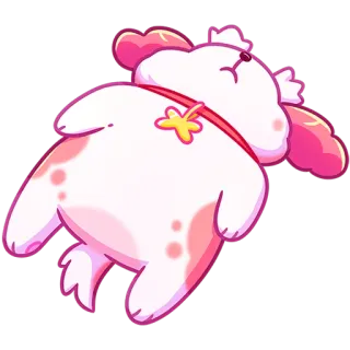 😵 9af4980a Hund, süß, rosa, Welpe, Tier, Cartoon telegram sticker