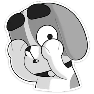 🫣 5c8e8e30 狗, 卡通, 难过, 捂脸, 尴尬, 贴纸 telegram sticker