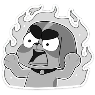 😡 aa69f615 生气, 卡通, 狗, 沮丧, 难过, 火焰, 梗 telegram sticker
