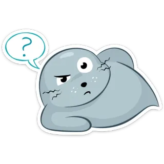 ❓ 07f51505 ? 물범, 물음표, 혼란스러운, 귀여운, 만화, 동물 telegram sticker