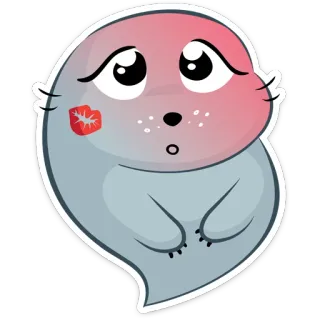 😳 4a95e0f8 봉인, 귀여운, 키스, 동물, 만화, 스티커 telegram sticker