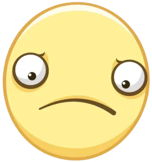 😞 73a3f9bf Emoji, Triste, Infelice, Preoccupato, Giallo, Cartone animato telegram sticker
