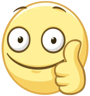 👍 c2416a77 Emoji, Pollice in su, Giallo, Felice, Accordo, Positivo telegram sticker