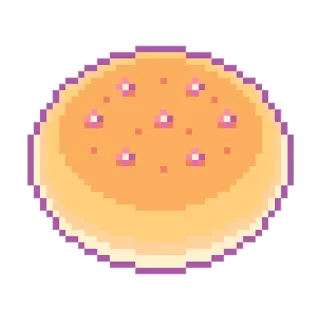 🍥 759c6f14 pixel art, đồ ăn, bánh mì tròn, bánh mì, hoạt hình, đồ họa telegram sticker