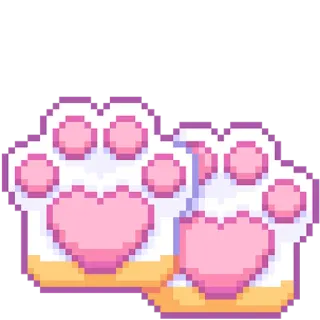 🐾 84aba4bc dấu chân, bàn chân mèo, động vật, dễ thương, kawaii, pixel art telegram sticker