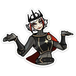 🤷‍♂️ 88fcdb54 Desenho animado, Rainha, Personagem, Coroa, Sorriso irônico, Luvas telegram sticker