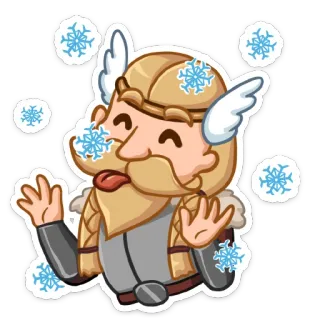❄ a0dc9d99 Thor Kartun, Karakter, Musim dingin, Salju, Dewa telegram sticker