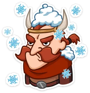 😠 e3a10264 Viking, Kartun, Musim dingin, Kepingan salju, Helm, Jenggot telegram sticker