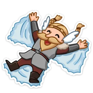 ❄ eafe391d kartun, malaikat salju, musim dingin, liburan, bahagia telegram sticker