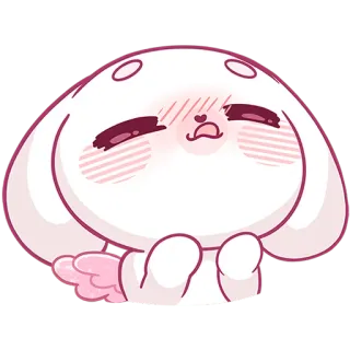 😋 c4f5f7c1 cute, kawaii, bunny, rabbit, blush, adorable, cartoon telegram sticker