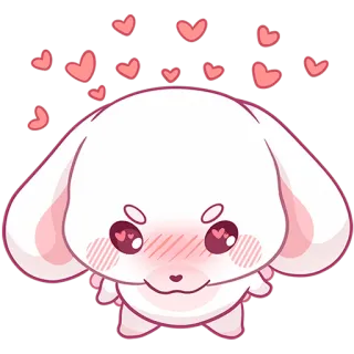 🥰 d6159fd6 cute, bunny, rabbit, love, hearts, kawaii, cartoon telegram sticker