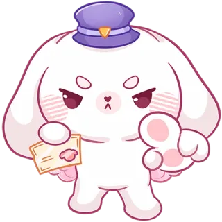 👮‍♂️ ec165dc4 cute, kawaii, dog, letter, mail, postman, cartoon telegram sticker
