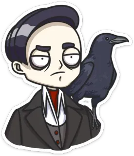 ⚫ 27f61cb6 Gomez Addams The Addams Family Gomez Addams, La Famiglia Addams, Cartone animato, Personaggio, Corvo, Gotico telegram sticker
