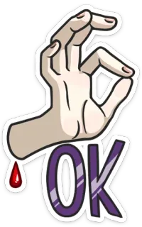 👌 422acc87 OK mano, ok, sangue, gesto, offensivo, simbolo d'odio telegram sticker