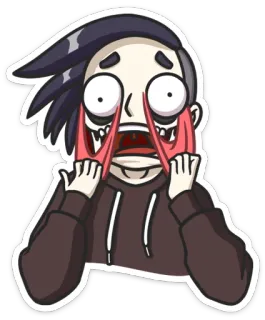 😱 42c75ddb horror, spaventoso, cartone animato, faccia, distorto, inquietante, grottesco telegram sticker