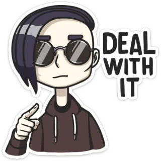 😎 af92e25a DEAL WITH IT Fatti una ragione, Occhiali da sole, Meme, Attitudine telegram sticker