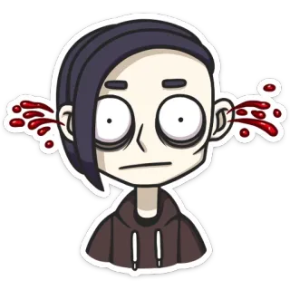 🙉 cfdbed6e sangue, orecchio, cartone animato, personaggio, gore, inquietante, triste telegram sticker