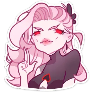 🔫 85860490 ผู้หญิง, ตัวละคร, ดิจิทัลอาร์ต, สติกเกอร์, เอซโพดำ, ท่าทาง, ศิลปะ telegram sticker