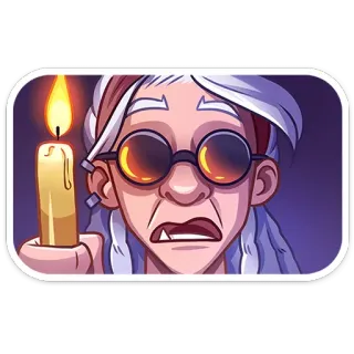 😰 5a519a22 cartone animato, candela, personaggio, occhiali, donna, scioccata telegram sticker