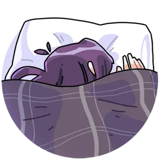 😴 052ce947 การนอนหลับ, เตียง, พักผ่อน, ผ้าห่ม, อบอุ่น, การ์ตูน, น่ารัก telegram sticker