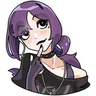 🤔 58492c7f สาวอนิเมะ, โกธิค, อีโม, การ์ตูน, น่ารัก, สติกเกอร์ telegram sticker