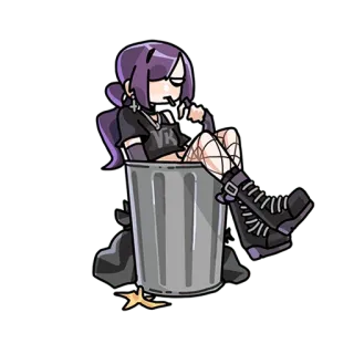 🗑 8efa5e41 อนิเมะ, ขยะ, การ์ตูน, ผู้หญิง, อีโม, โกธิค telegram sticker