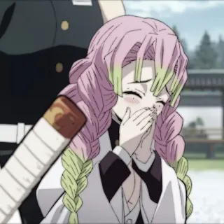 🕊 26247d4c Mitsuri Kanroji Demon Slayer anime, demon slayer, mitsuri kanroji, love hashira, smiling telegram sticker