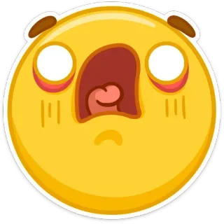 😱 7dc35129 Emoji, Zszokowany, Zaskoczony, Wyraz twarzy, Żółty, Twarz telegram sticker