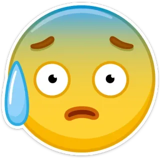 😰 f2d0a107 Emoji, Zaniepokojony, Pot, Nerwowy, Zmartwiony telegram sticker