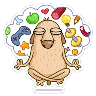 🧘‍♂ 8d5e92c6 Meditation, Hund, Denken, Ruhe, Yoga, Friedlich, Entspannung telegram sticker