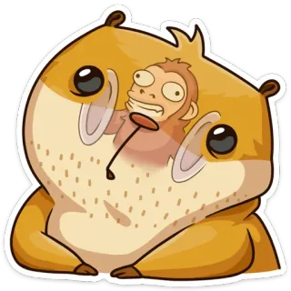 🤔 5f87dc5d hamster, singe, animal, drôle, mignon, dessin animé telegram sticker