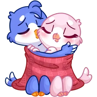 ❤️ 08aa2018 cú, tình yêu, dễ thương, hoạt hình, chim, chăn telegram sticker